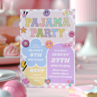 Pajama Party Preppy Varsity Patch Anniversaire