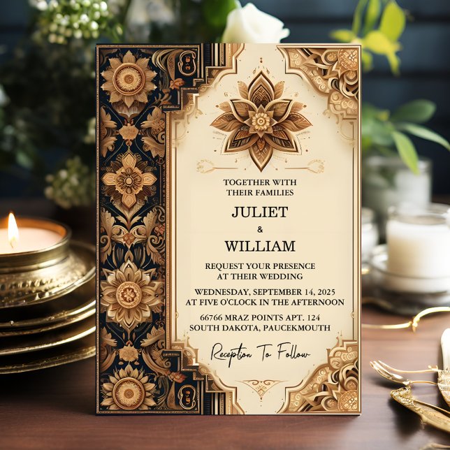 Invitation Palais de Jour Hindi Henna Mehndi Mariage de style (Créateur téléchargé)