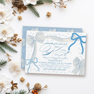 Invitation Pale Blue Bows Elle noue la Fête des mariées de no