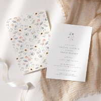 Pale Moderne Simple Floral Douche nuptiale Invitat