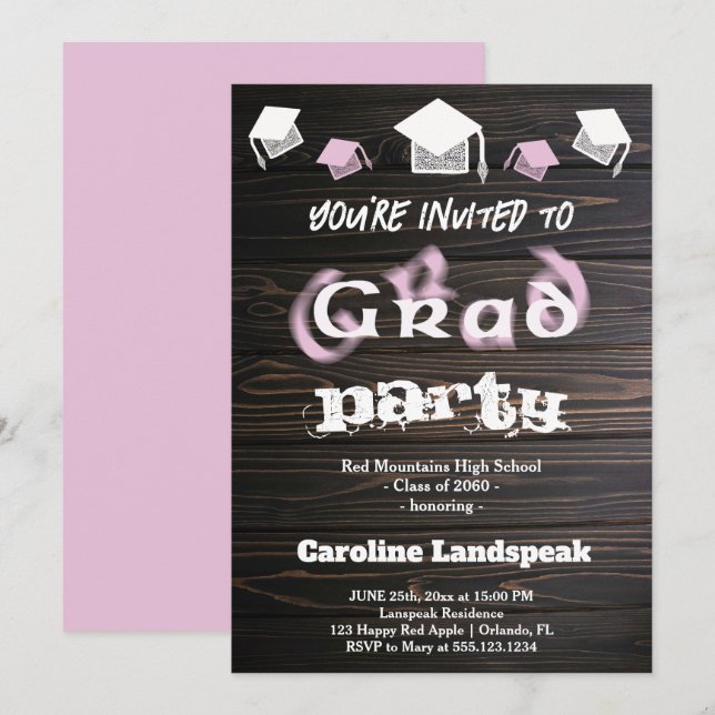 Invitation Pale rose flou Texte pour la fête de la Maison de  (Devant / Derrière)
