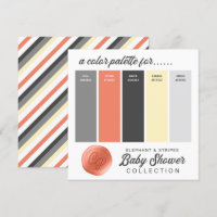 Palette couleur Baby shower orange gris jaune
