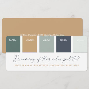 Invitation Palette couleur Eucalyptus Marine & Gold Mariage