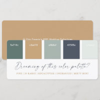 Palette couleur Eucalyptus Marine & Gold Mariage