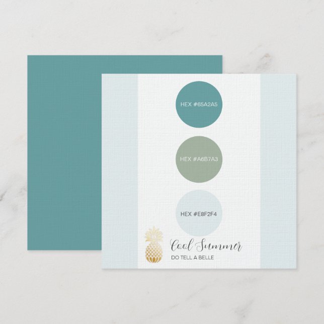 Invitation Palette couleur hiver cool (Devant / Derrière)