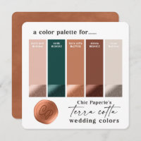Palette couleur Mariage en terre cuite vert rustiq