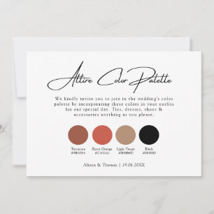 Invitation Palette couleur Mariage orange brulé Boho