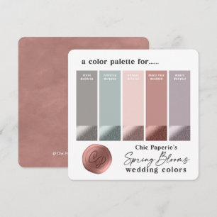 Invitation Palette couleur Mariage rose et mauve de printemps