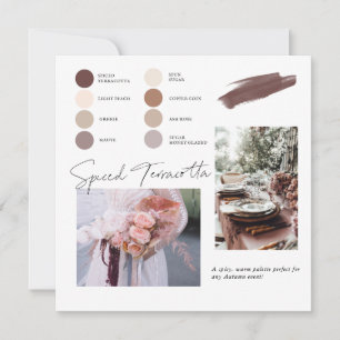 Invitation Palette de couleur rose pâle en terre cuite épicée