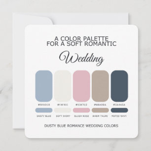 Invitation Palette de couleurs de mariage bleu poussiéreux Ma