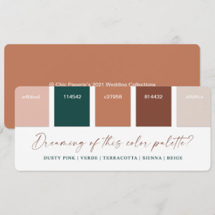 Invitation Palette de couleurs de mariage Terracotta et rose 