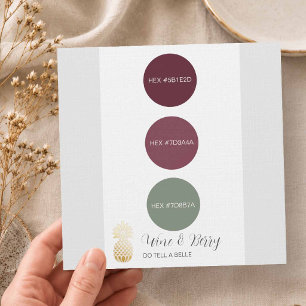Invitation Palette de couleurs de mariage vin et baie