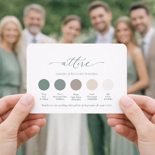 Invitation Palette de couleurs de tenue de mariage Deep Sage