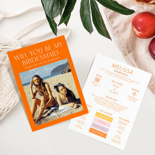 Invitation Palette de couleurs photo Be My Bridesmaid Proposi