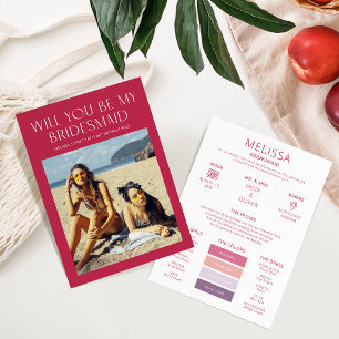 Invitation Palette de couleurs photo Be My Bridesmaid Proposi
