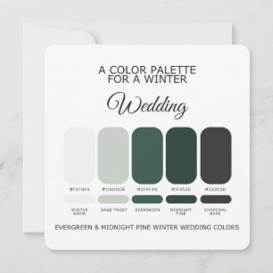 Invitation Palette de couleurs pour un mariage d'hiver 2026 C