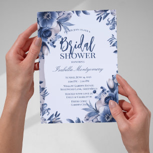 Invitation Palette Florale Bleue Chinoiserie 2026