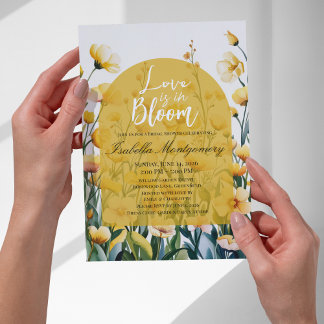 Invitation Palette Jaune Doré Love in Bloom Shower de Mariage
