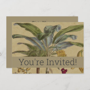 Invitation Palm Antique Fruit Tropical Art Botanique
