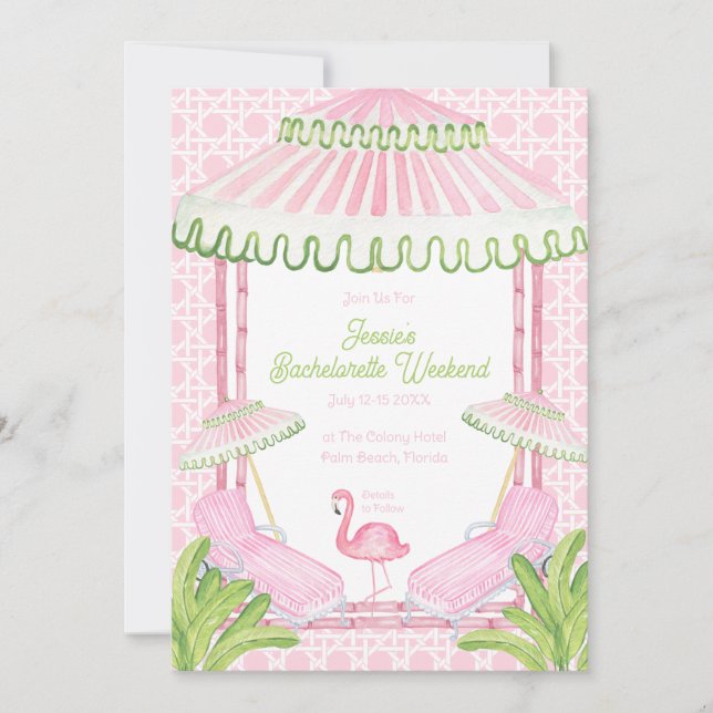 Invitation Palm Beach Cabana Bachelorette Week-end (Devant)