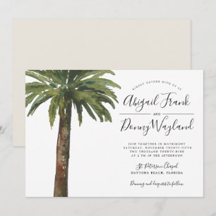 Invitation Palm Dusty   Mariage Celebration Sand Back