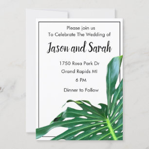 Invitation Palm feuille jungle feuillage Mariage