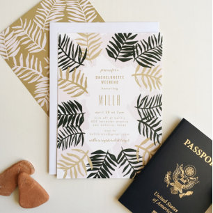 Invitation Palm Getaway Tropical Bachelorette Party