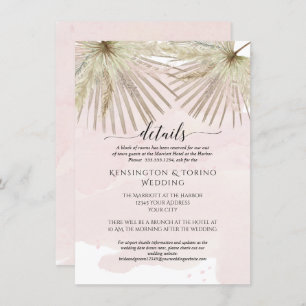 Invitation Palm Jungle Foliage Muet Seaside Boho Détails