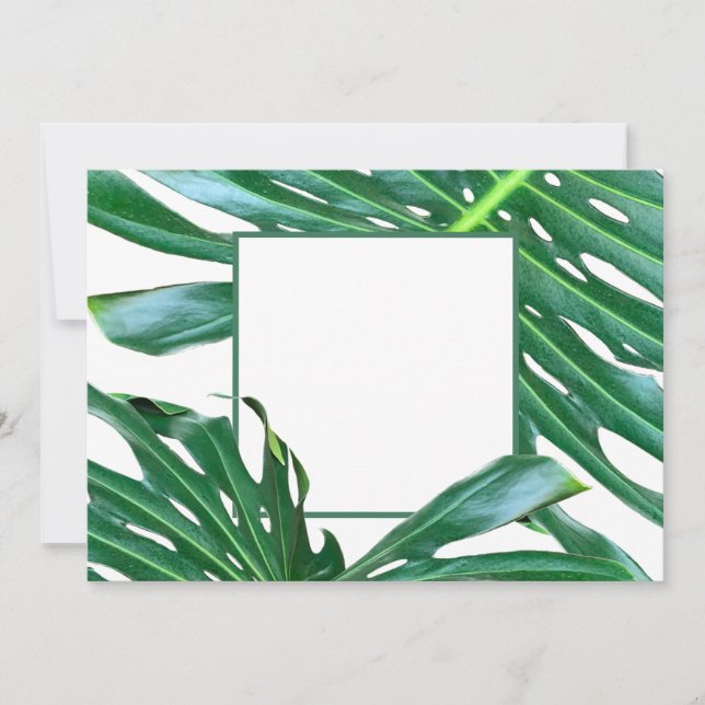 Invitation Palm Leaf, feuillage tropical personnalise (Devant)