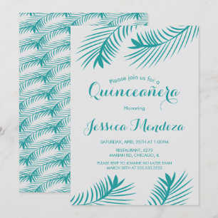 Invitation Palm Leaf verdure Quinceañera Sweet 16
