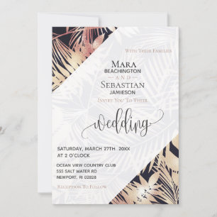 Invitation *~* Palm RSVP QR AR21 Mariage photo tropical