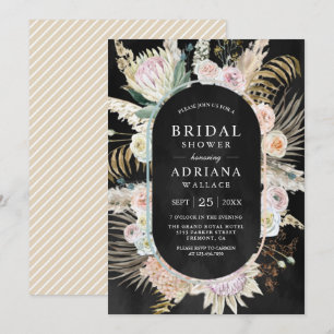Invitation Palm Séché Boho Pampas Floral Fête des mariées noi
