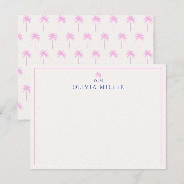 Invitation Palm, Social Club aesthetic, note card (Devant / Derrière)