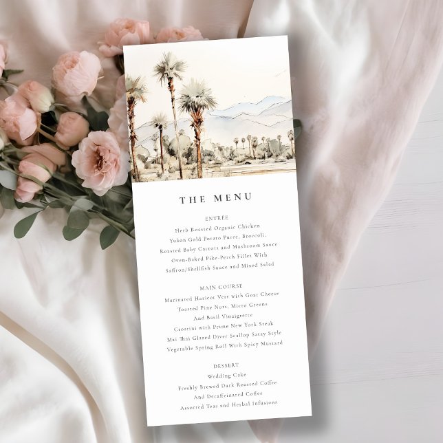 Invitation Palm Springs California Landcape Menu Mariage (Créateur téléchargé)