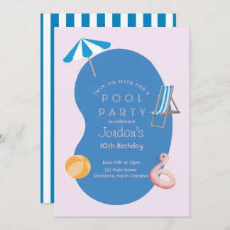 Invitation Palm Springs moderne Inspiré Anniversaire Piscine 