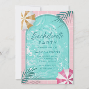 Invitation Palm Springs Pool Party Enterrement de Vie de Jeun