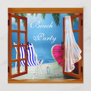 Invitation Palm Tree Beach Adult Beach Party