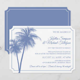 Invitation Palm Tree de destination   Bleu de Corn