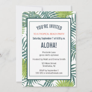 Invitation Palm Tree Fronds Peinture hawaïenne