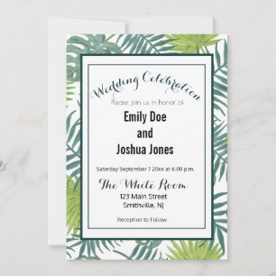 Invitation Palm Tree Fronds Peinture hawaïenne