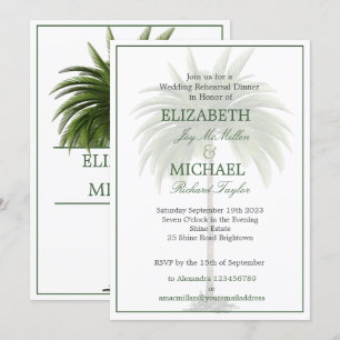 Invitation Palm Tree Mariage élégant Répétition chic moderne