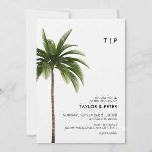 Invitation Palm Tree Minimaliste Plage tropicale Mariage phot