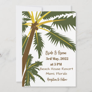 Invitation Palm Tree Plage tropicale Destination Mariage