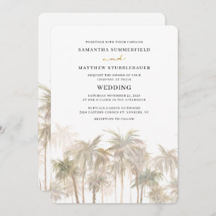 Invitation Palm Trees Coastal Destination Mariage