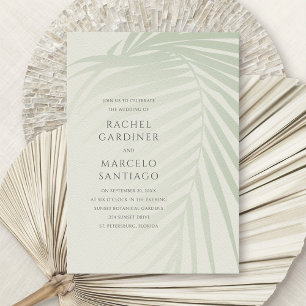 Invitation Palm Tropical Beach Destination Mariage