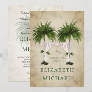 Invitation Palme de champagne moderne élégant Chuppah juif