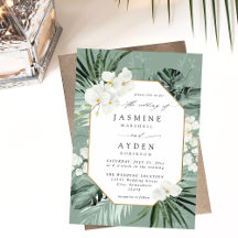 Palme tropicale & blanc Mariage floral V2B LNM Ver