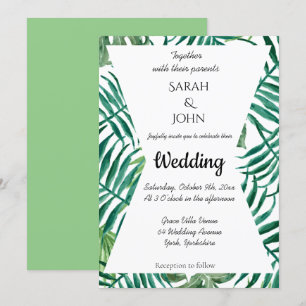 Invitation Palme tropicale exotique Feuille Mariage de verdur