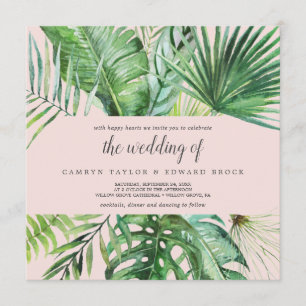 Invitation Palme tropicale sauvage Mariage Carré flush