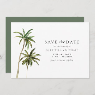 Invitation Palmier de plage minimal moderne Tropical Enregist